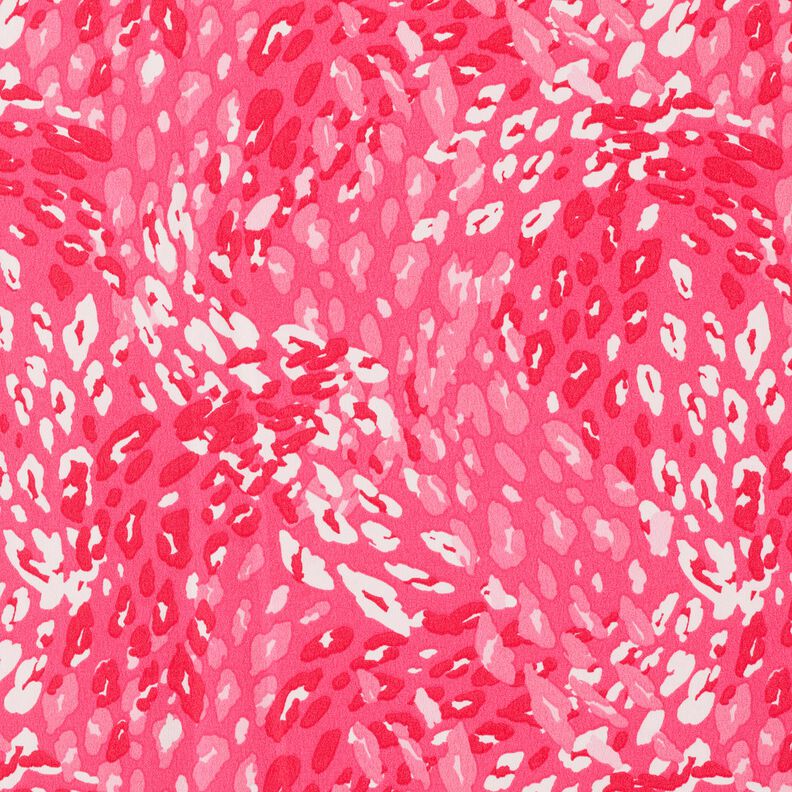 Krepa z abstrakcyjnym wzorem panterki – intensywny róż,  image number 1