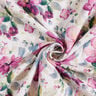 Muślin / Tkanina double crinkle akwarelowe kwiaty nadruk cyfrowy | by Poppy biel/purpura,  thumbnail number 3