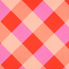 Satyna bawełniana Large Gingham – koral/jasny róż, 