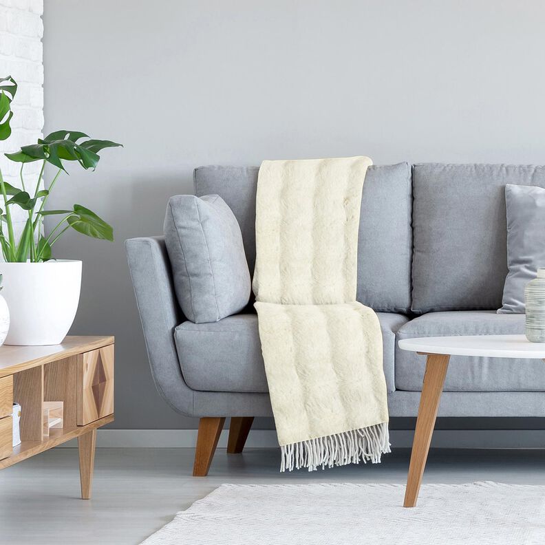 Sztuczne futerko długie włosie &ndash; mleczna biel,  image number 5