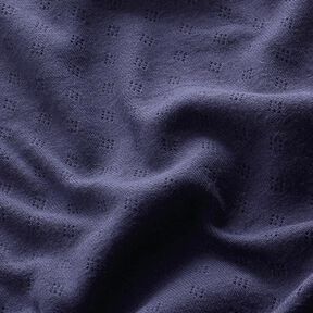 Dżersej o drobnym splocie z ażurowym wzorem – granat, 