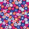 Dżersej bawełniany kolorowe kwiaty | Poppy Fabrics – ciemnogranatowy,  thumbnail number 1