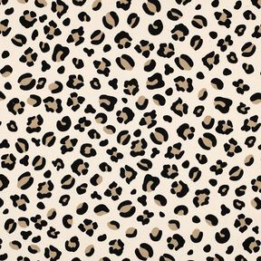 Dzianina dresowa drapana panterka | Poppy Fabrics – krem/zawilec, 