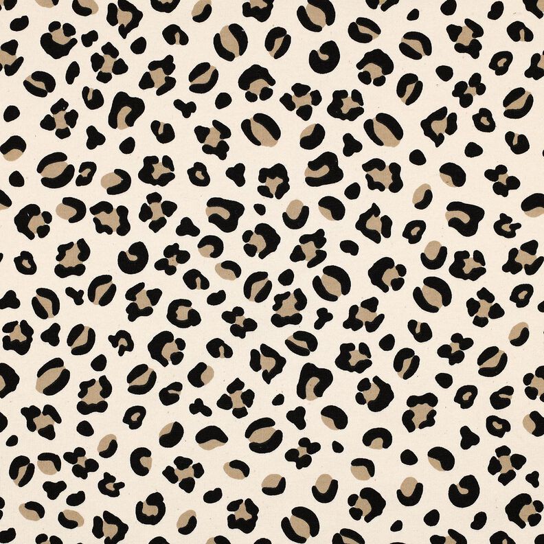 Dzianina dresowa drapana panterka | Poppy Fabrics – krem/zawilec,  image number 1