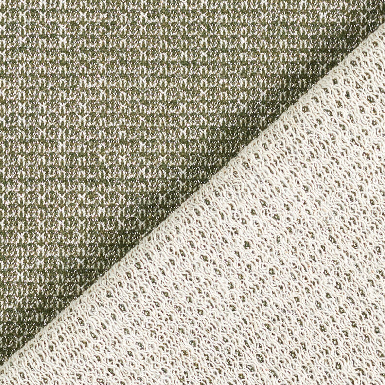 French Terry z brokatem – khaki,  image number 5