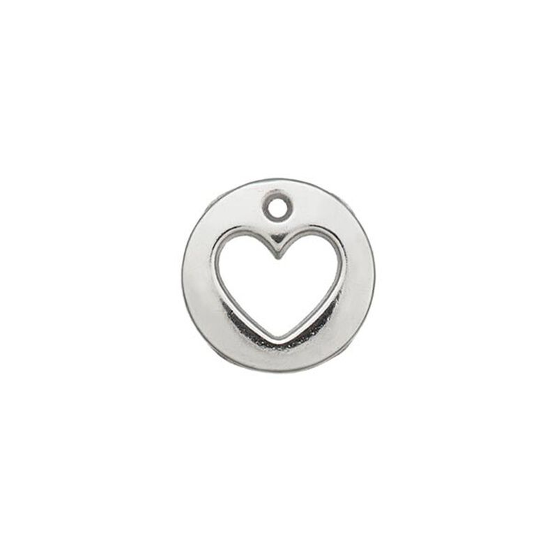 Ozdoba serce [ Ø 12 mm ] – srebro metaliczny,  image number 1