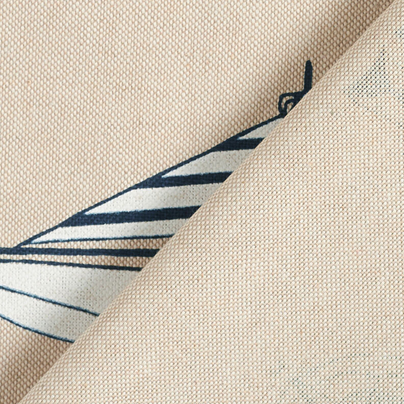 Tkanina dekoracyjna half panama „Yacht Club” – naturalny/czerwień,  image number 4