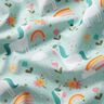 Popelina bawełniana jednorożec w tęczowym świecie nadruk cyfrowy – lodowy niebieski,  thumbnail number 2