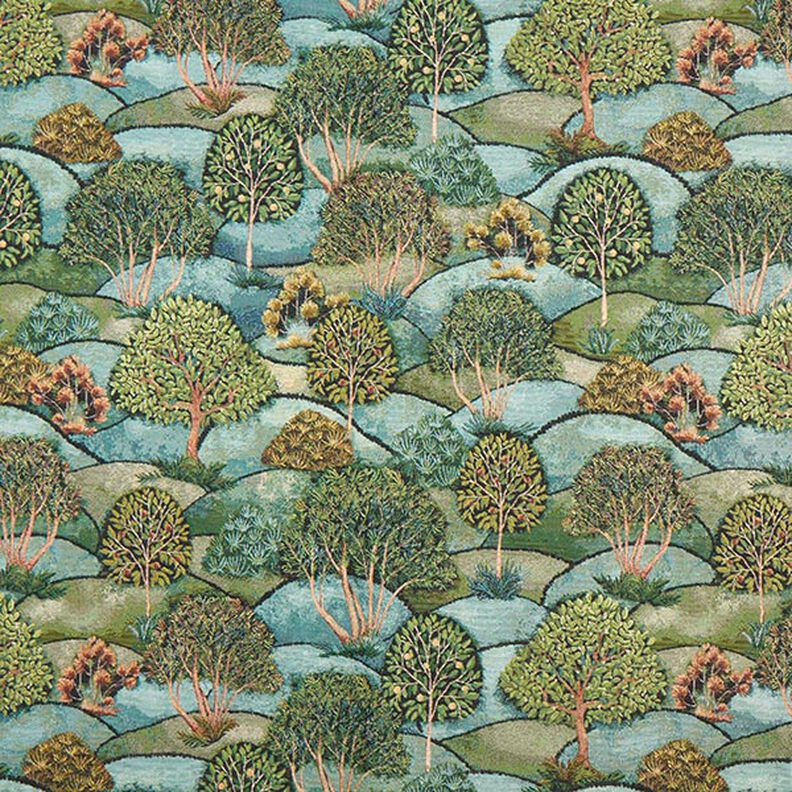Tkanina dekoracyjna gobelin pejzaż – zieleń,  image number 1
