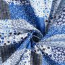 Tkanina bawełniana Kreton o wyglądzie patchworku – biel/błękit,  thumbnail number 4