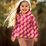 Dzianina dresowa w falowaną kratkę | Poppy Fabrics – intensywny róż/brzoskwiniowopomarańczowy,  thumbnail number 6