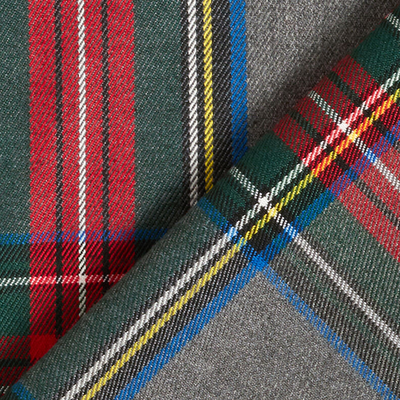 Tkanina spodniowa strecz Szkocka krata – szary łupek/czerwień,  image number 4