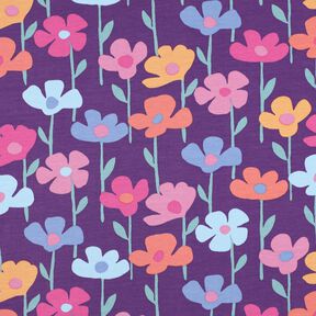 Dzianina dresowa pętelkowa French Terry kolorowe kwiaty | Poppy Fabrics – czerwona lilia, 
