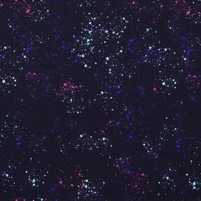 Dżersej bawełniany kolorowe plamy | Glitzerpüppi  – ciemnogranatowy/niebieska lilia, 