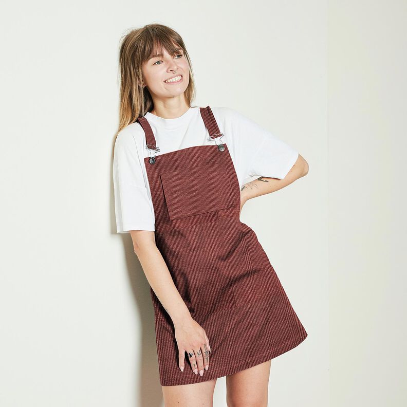 Sztruks szeroki Bubble Jednokol – ciemny brudny róż,  image number 8