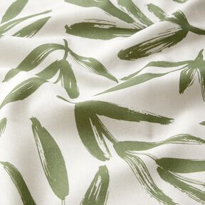 Tkanin dekoracyjna Half panama minimalistyczne liście – pinia/naturalny, 