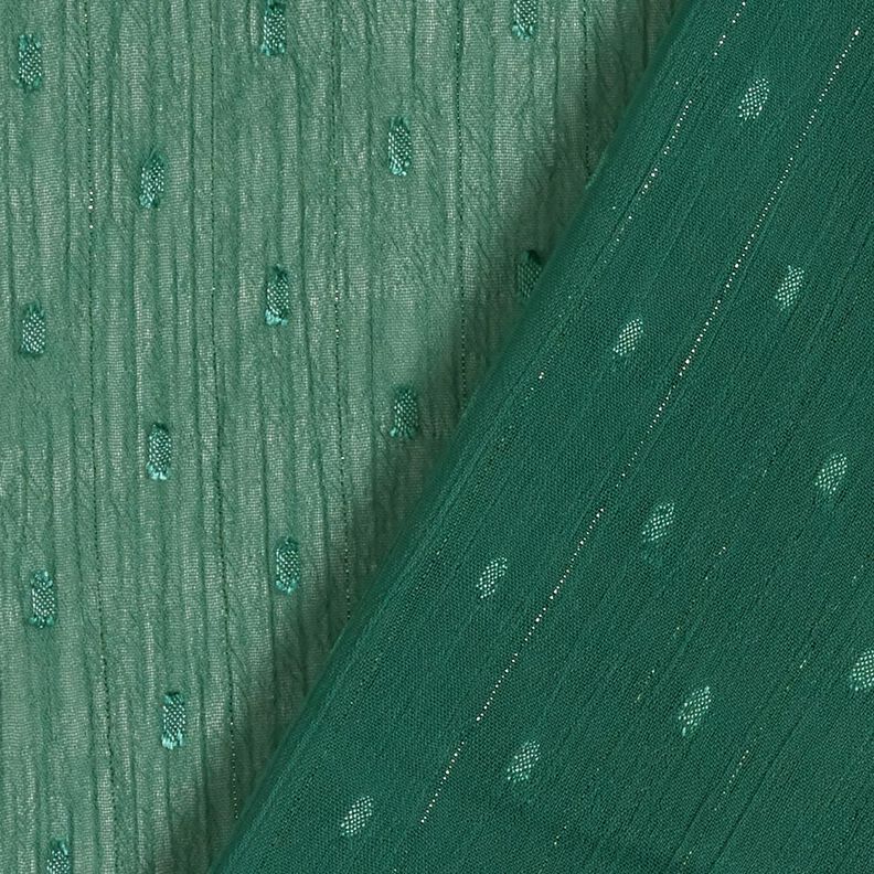 Szyfon dobby w metaliczne prążki – zielony jodłowy/srebrny metaliczny,  image number 4