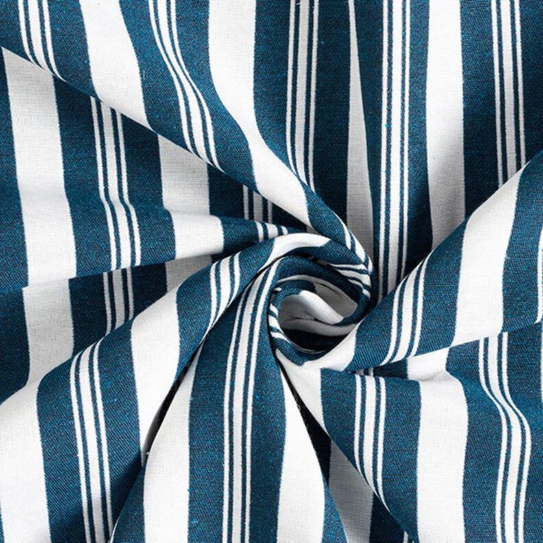 Tkanin dekoracyjna Żakard paski – niebieski oceaniczny/biel,  image number 3