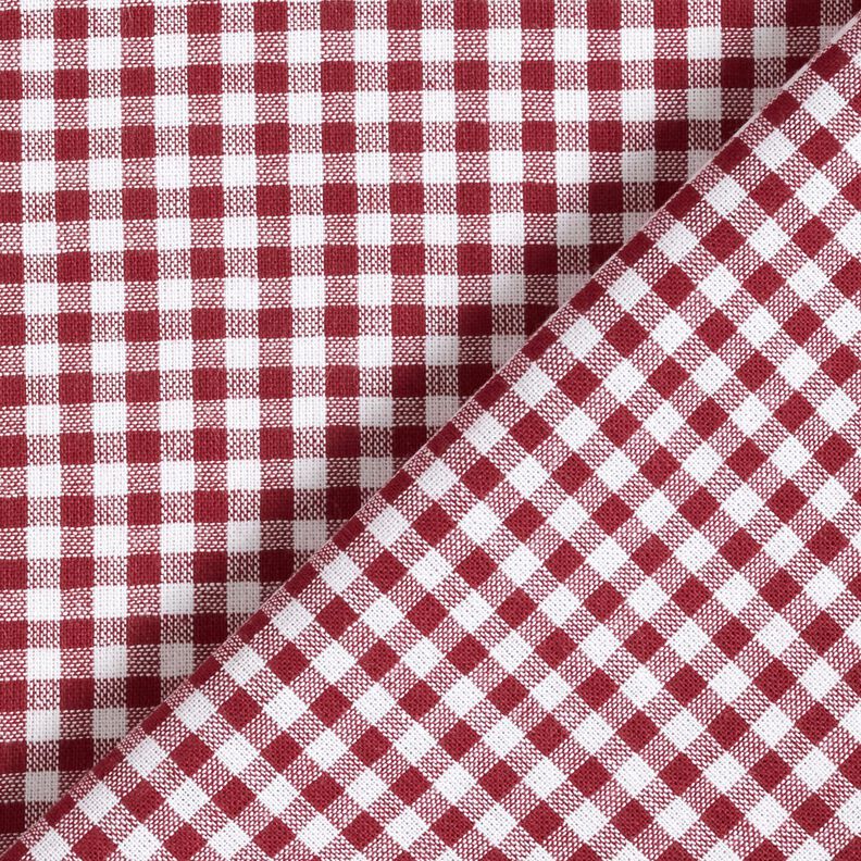 Tkanina bawełniana mała kratka Vichy – ciemnoczerwony/biel,  image number 3