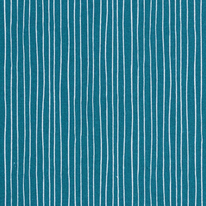 Tkanina bawełniana Kreton delikatne linie – błękit/biel,  image number 1