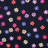 Sztruks cienki kwiaty z nadrukiem brokatowym | Poppy Fabrics – granat,  thumbnail number 1
