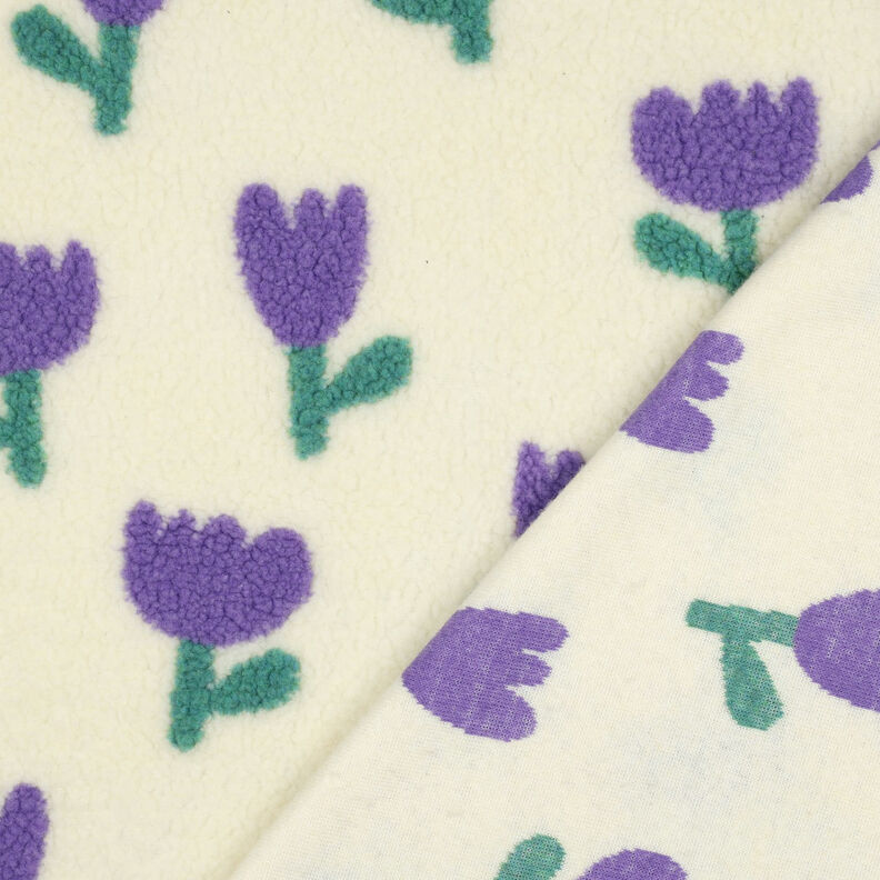 Puszysty plusz tulipany | Poppy Fabrics – kość słoniowa, image number 4