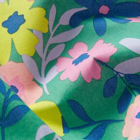 Bawełna powlekana pastelowe kwiaty | Poppy Fabrics – trawiasta zieleń/róż, 