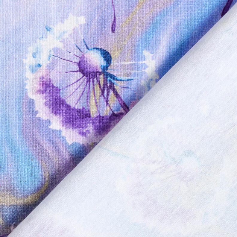 Dżersej bawełniany marmurkowe dmuchawce | Glitzerpüppi  – liliowy/lilia,  image number 4