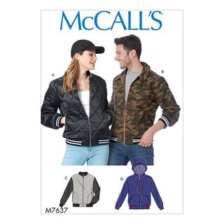 Bomberka damska (małe rozmiary) / męska | Kurtka Blouson, McCalls 7637 | 46 - 56, 