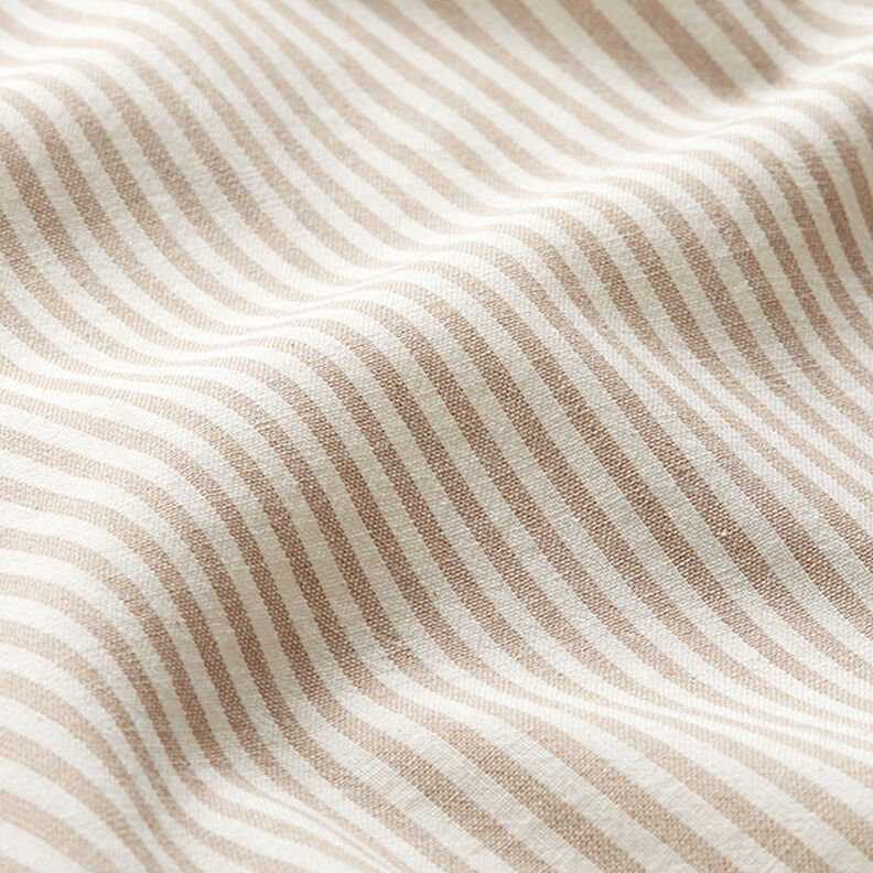 Mieszanka bawełny z wiskozą paski – beż/mleczna biel,  image number 2
