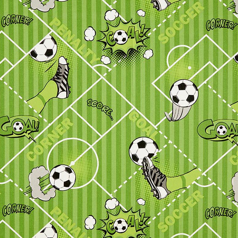 Tkanin dekoracyjna Half panama piłka nożna – zieleń,  image number 1