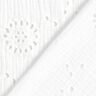 Muślin / Tkanina double crinkle Haft angielski Kwiaty – biel,  thumbnail number 4