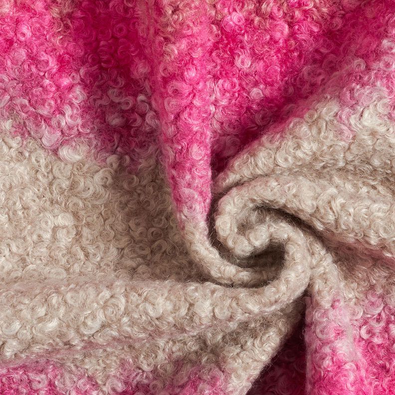 Tkanina płaszczowa Dzianina bouclé gradient – nerkowiec/pink, image number 3