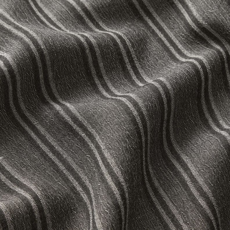 Tkanina bawełniana z zagnieceniami w paski – antracyt,  image number 2