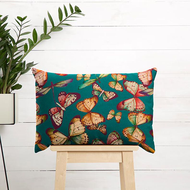 Tkanina outdoor Płótno motyle – jasny petrol,  image number 7