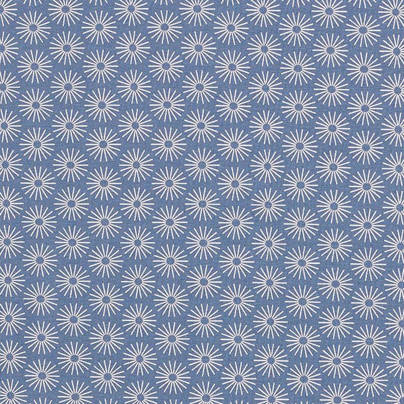 Dżersej bawełniany w 
błyszczące kwiaty – dżins,  image number 1