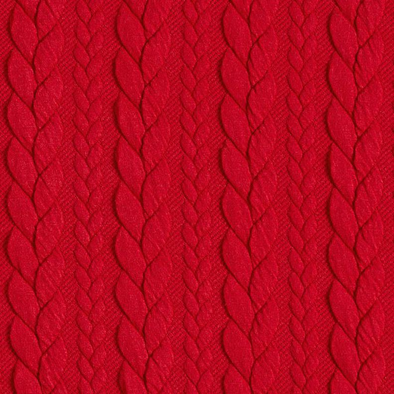 Dżersej żakardowy Cloqué Wzór warkoczowy – czerwień,  image number 1