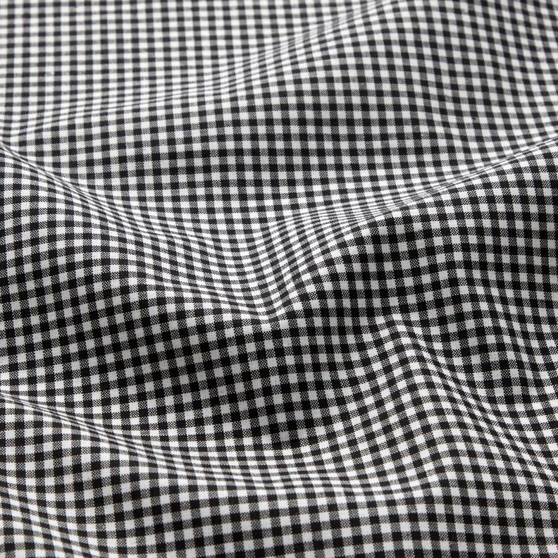 Tkanina koszulowa w małą kratkę – czerń/biel, image number 2
