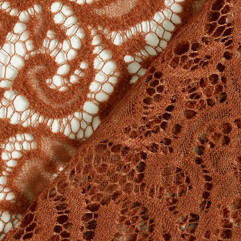 Koronka bouclé w kwiaty – miedź,  image number 4