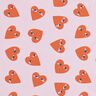 Tkanina bawełniana Kreton wielkie serca – różowy/czerwień,  thumbnail number 1
