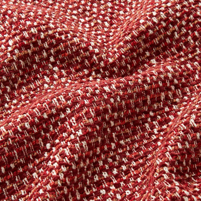 Tkanina tapicerska kolorowy efekt bouclé – bordo/krem, image number 2