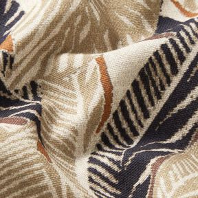 Tkanin dekoracyjna Half panama splecione liście – naturalny/jasny khaki, 