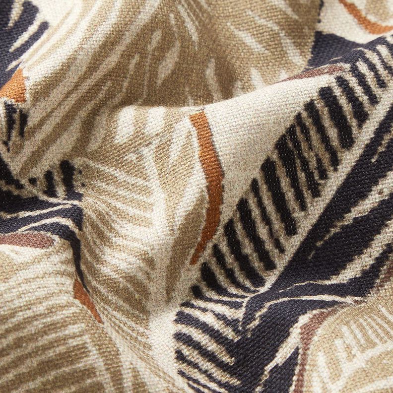 Tkanin dekoracyjna Half panama splecione liście – naturalny/jasny khaki, image number 2