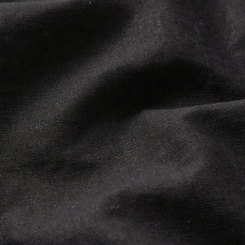 Mieszanka lnu i bawełny z efektem sprania – czerń,  image number 2