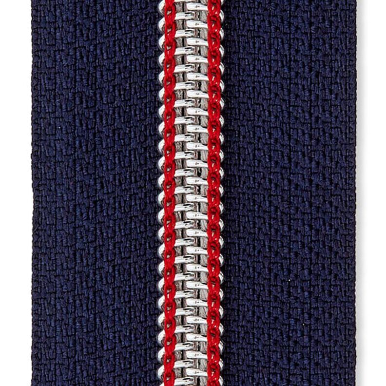Zamek błyskawiczny na metry [5 mm] Metal | Prym – granat/czerwień,  image number 1