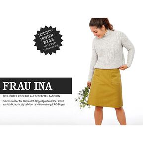 FRAU INA – prosta spódnica z naszywanymi kieszeniami, Studio Schnittreif  | XS -  XXL, 