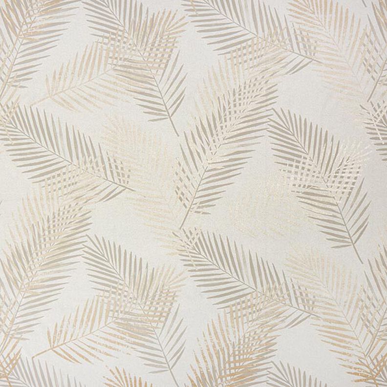 Tkanina zaciemniająca – liście palmowe, metaliczne – beż/złoto,  image number 1