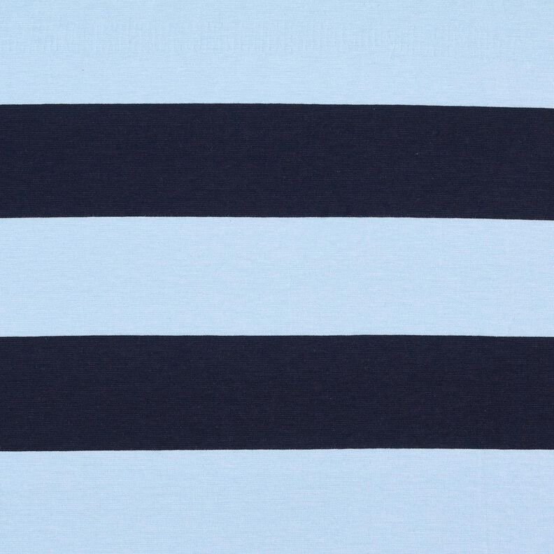 Dżersej bawełniany szerokie pasy – jasnoniebieski/granat,  image number 1