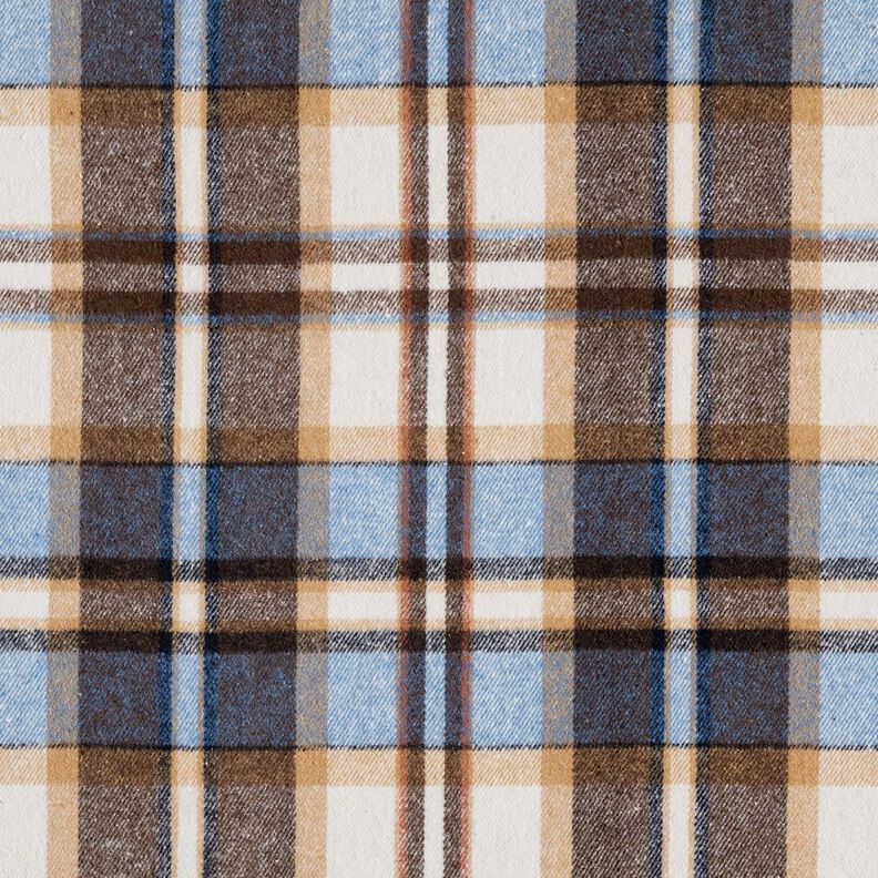 Flanela na płaszcze w kratkę | Katia Fabrics – błękit królewski/czarny brąz, image number 1