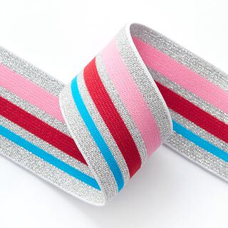 Guma Glitter [ 4 cm ] – srebro/róż, 